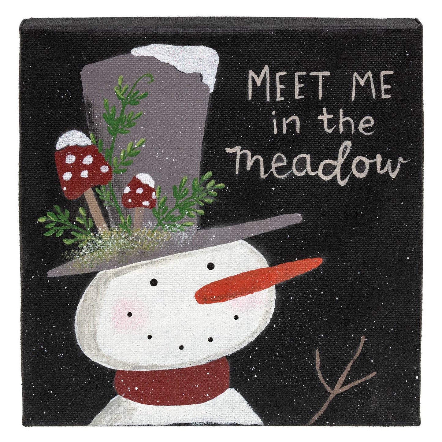 Snowy Winter Mushroom Canvas - 3 Asstd.