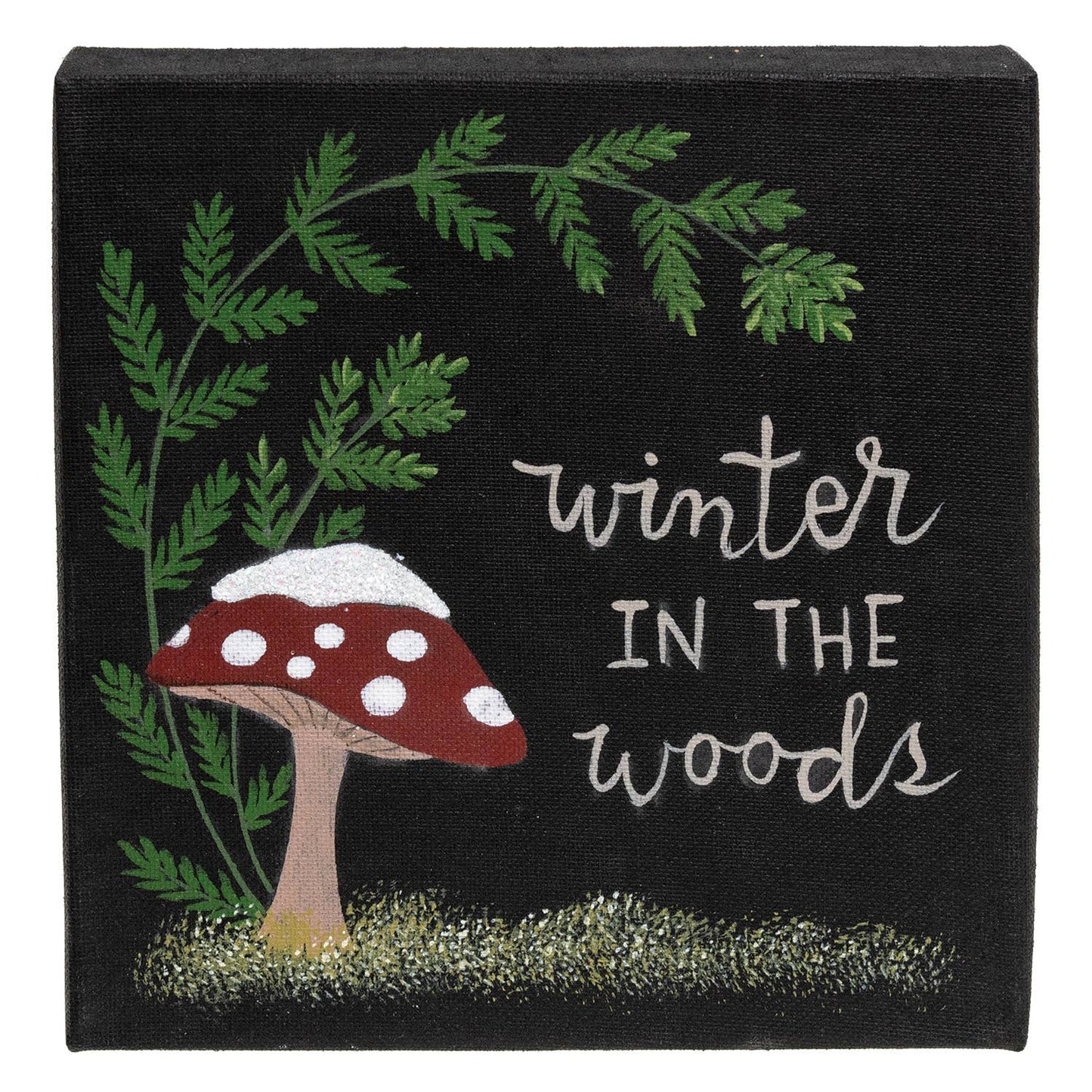 Snowy Winter Mushroom Canvas - 3 Asstd.