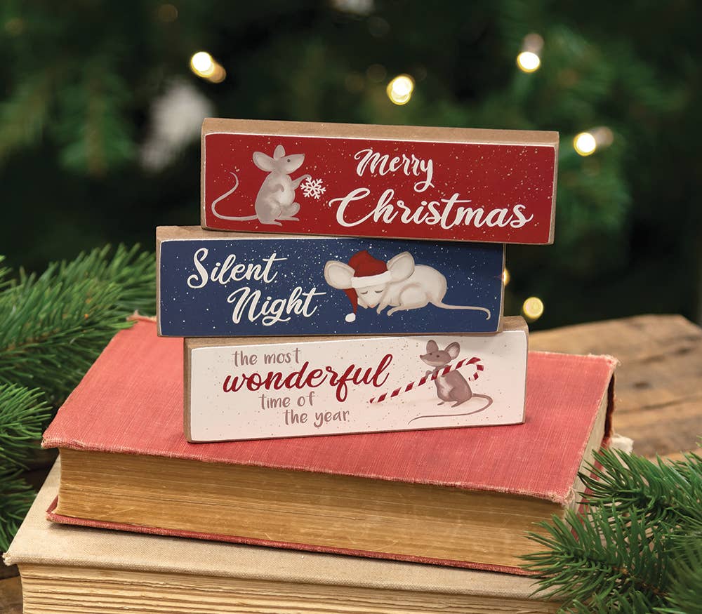 Silent Night Mouse Skinny Block, 3 Assorted