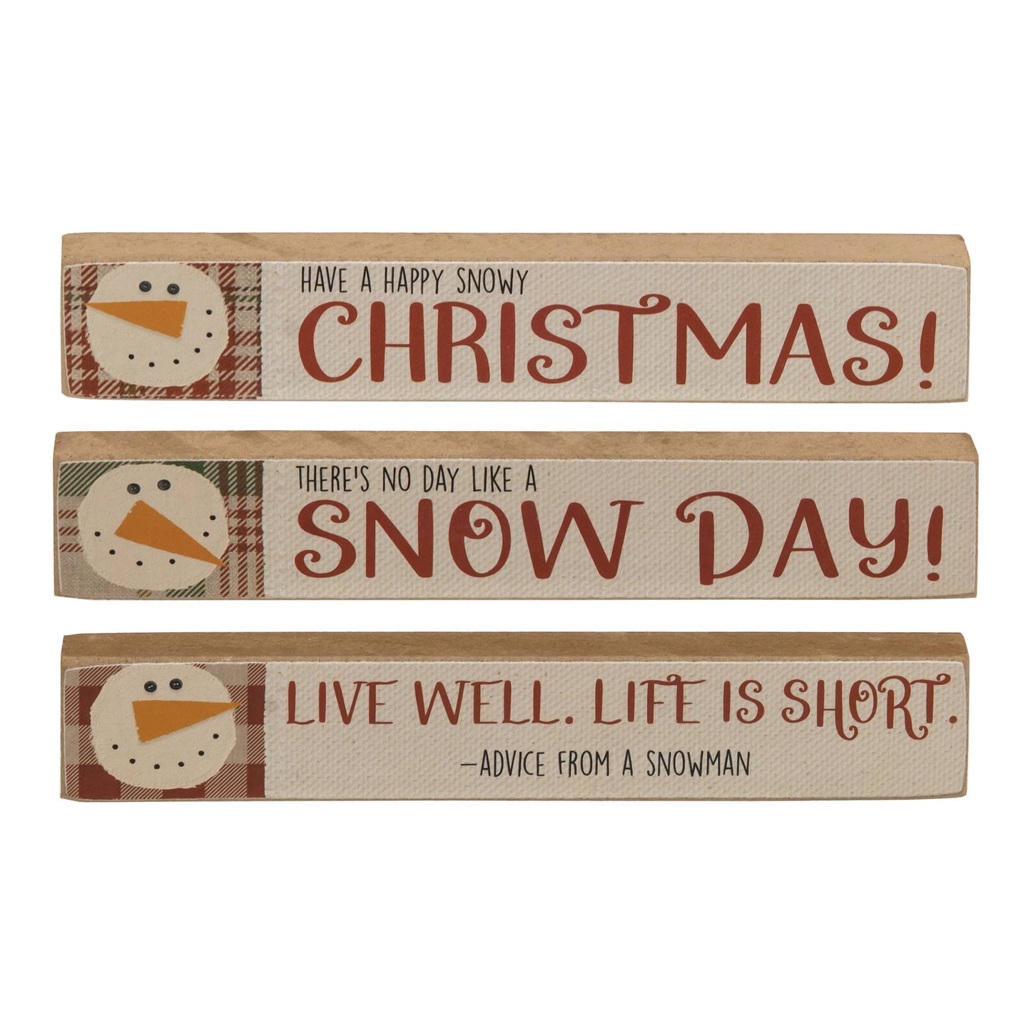 Snowman Advice Mini Stick, 3 Assorted