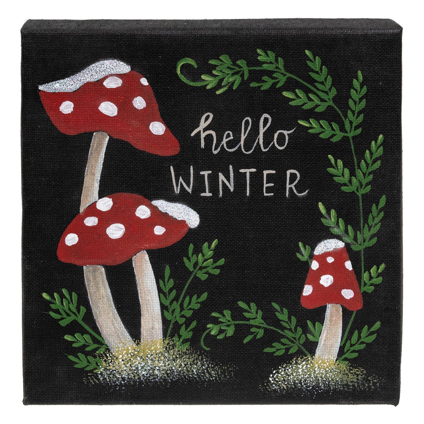 Snowy Winter Mushroom Canvas - 3 Asstd.