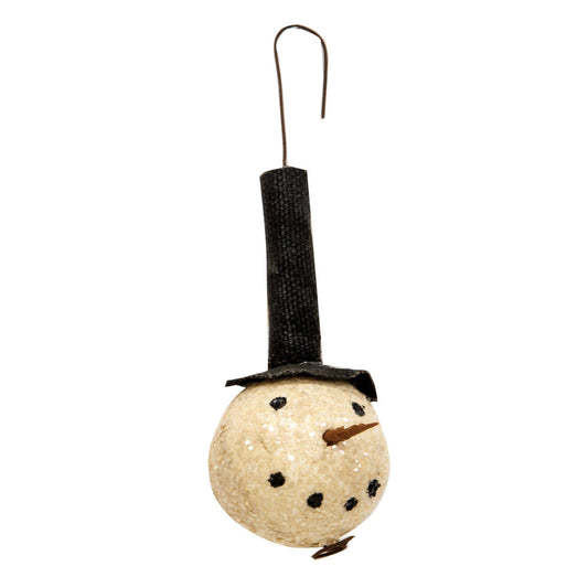 Primitive Top Hat Snowman Head Ornament