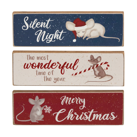 Silent Night Mouse Skinny Block, 3 Assorted