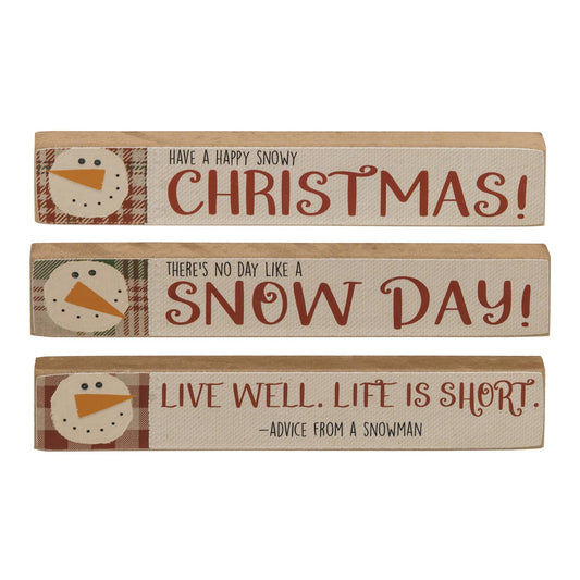 Snowman Advice Mini Stick, 3 Assorted